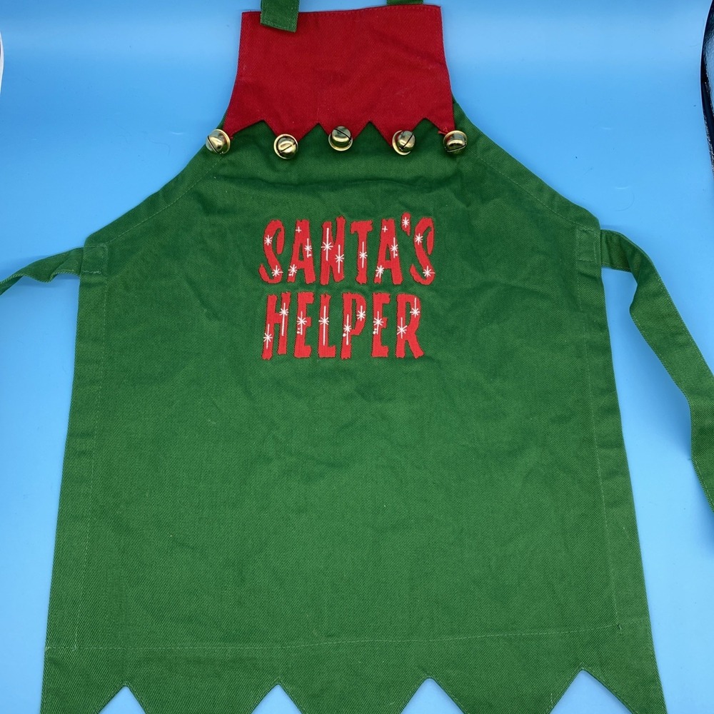 Vintage 2002 Old Navy Kids Santa's Helper Apron with Bells